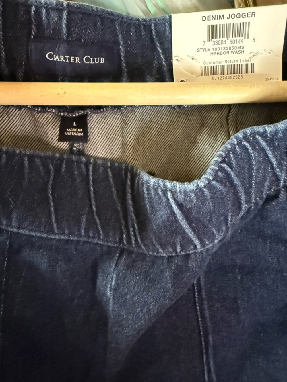 Charter Club Denim Joggers NWT - Picture 3 of 7